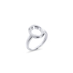 Bague argentée à grand anneau arrondi