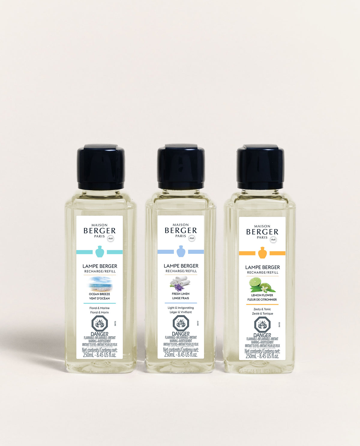 Trio de recharges pour lampe Berger – Fraîcheur – 3 × 250 ml – Maison Berger
