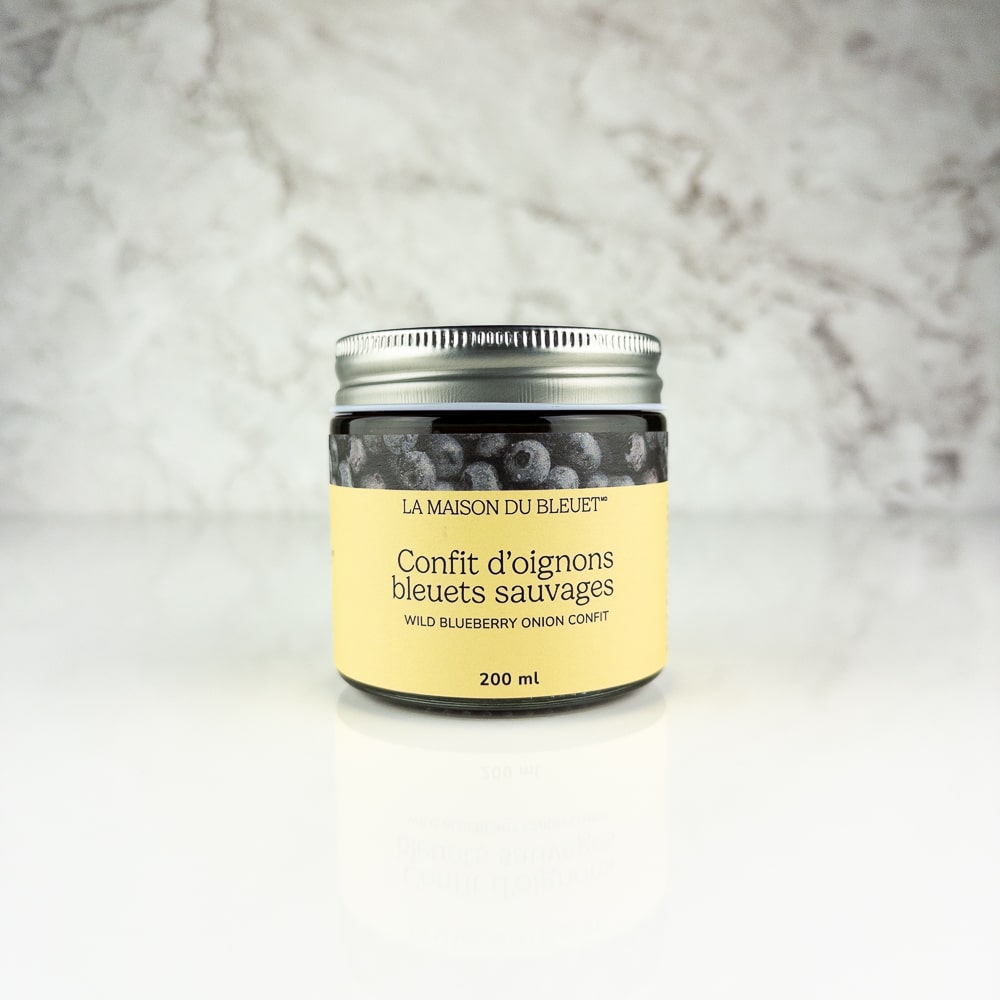 Confit d'oignons aux bleuets sauvages de La Maison du Bleuet en pot de 200 ml