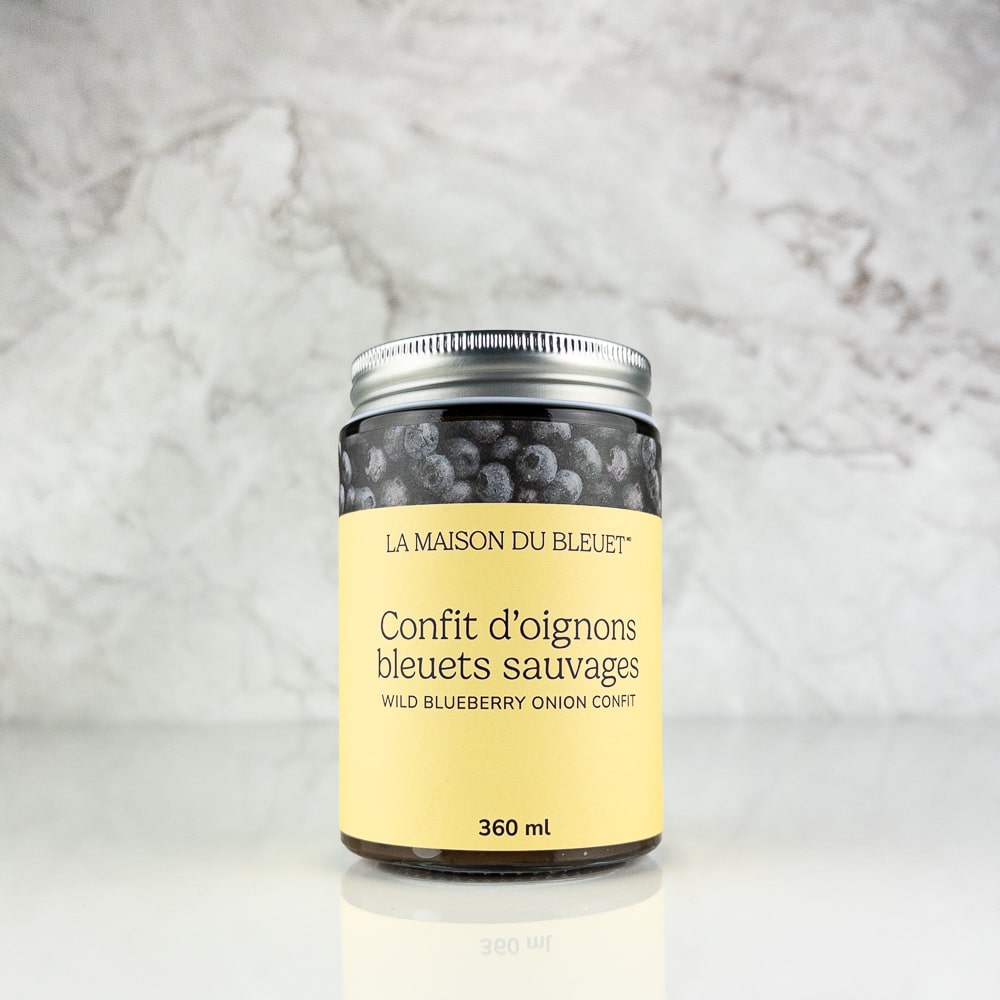 Confit d'oignons aux bleuets sauvages de La Maison du Bleuet en pot de 360 ml