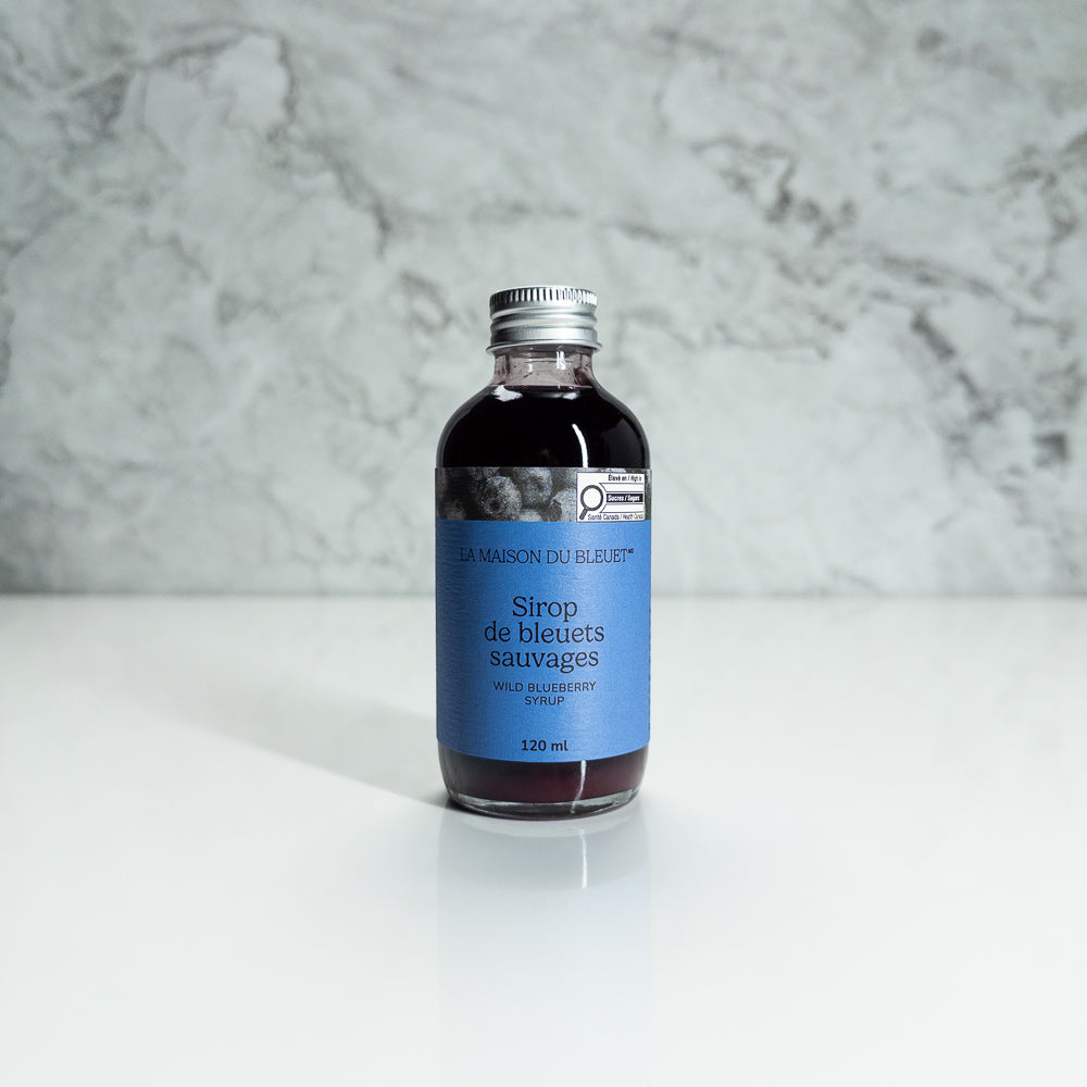 Sirop de bleuets sauvages du Lac-Saint-Jean en bouteille de 120 ml