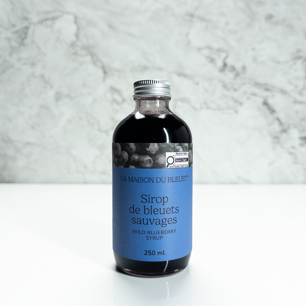 Sirop de bleuets sauvages du Lac-Saint-Jean en bouteille de 250 ml