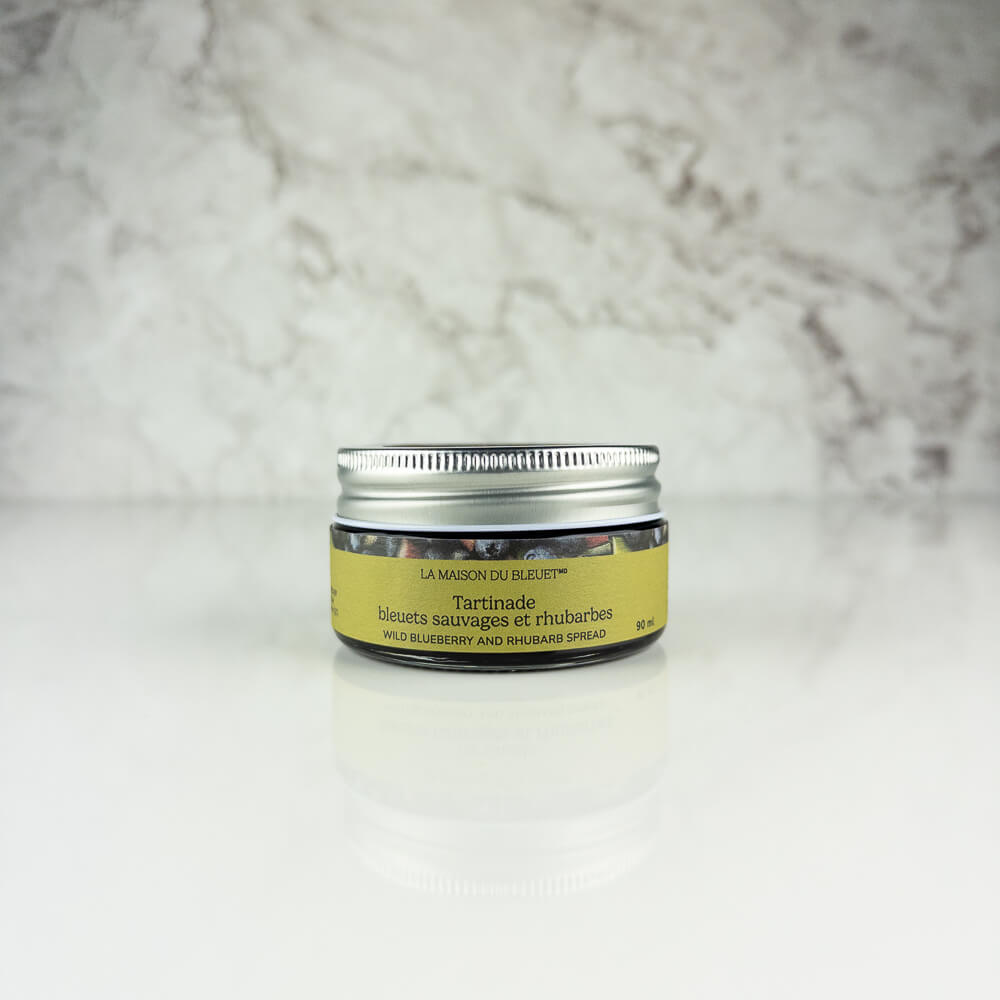Tartinade de bleuets et de rhubarbe 90 ml - La Maison du Bleuet