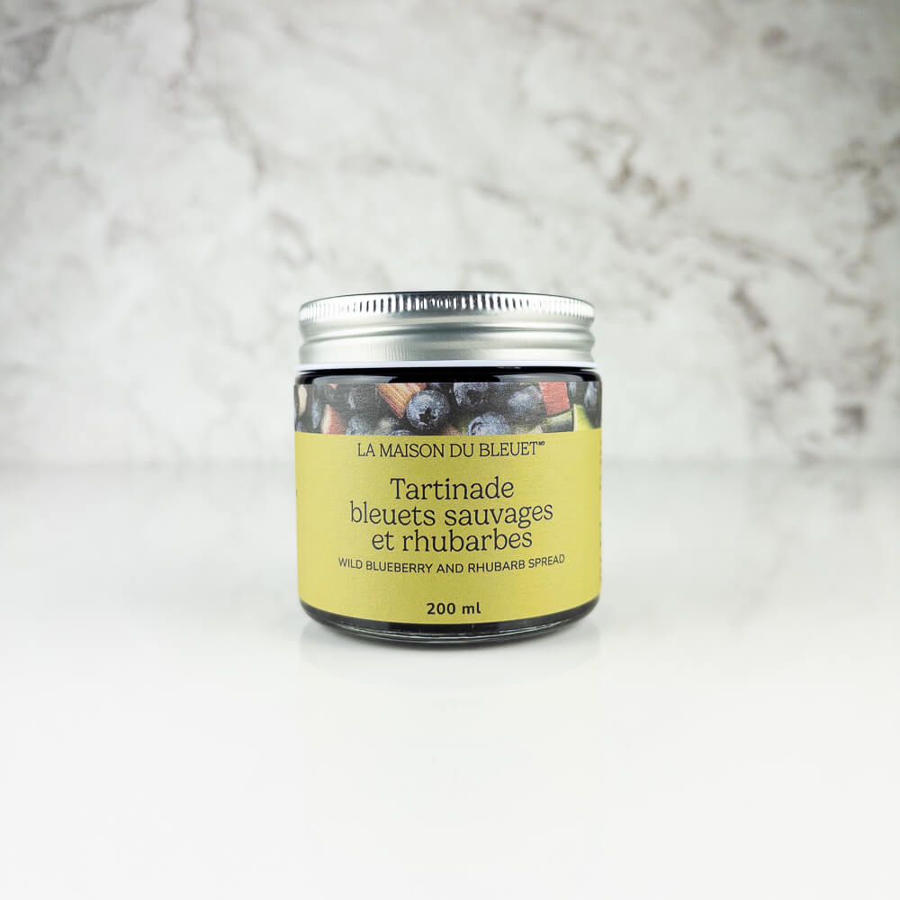 Tartinade de bleuets et de rhubarbe 200 ml - La Maison du Bleuet