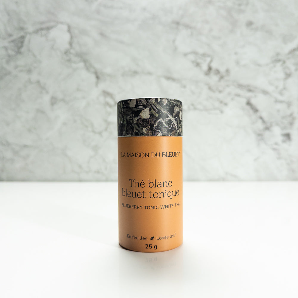 Boîte de thé blanc bleuets tonique 25 g