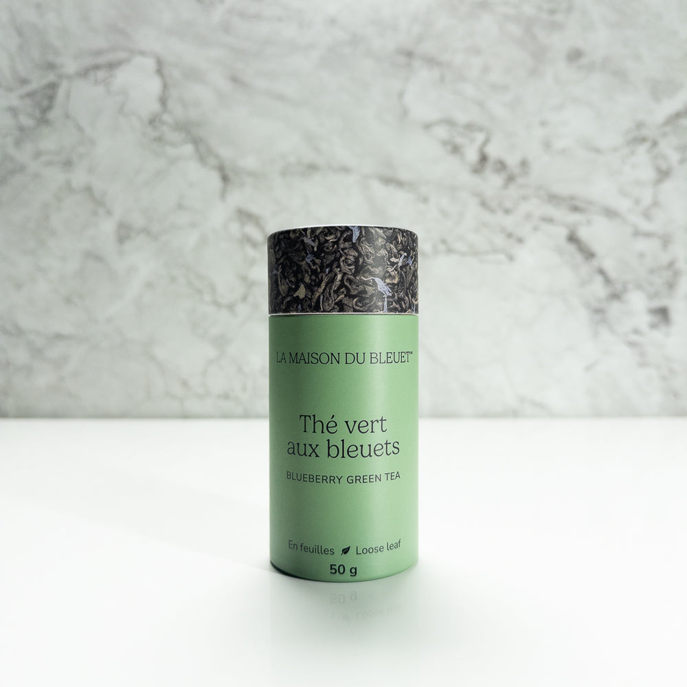 Boîte de thé vert aux bleuets 50 g