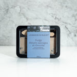 Fudge aux bleuets sauvages et chocolat