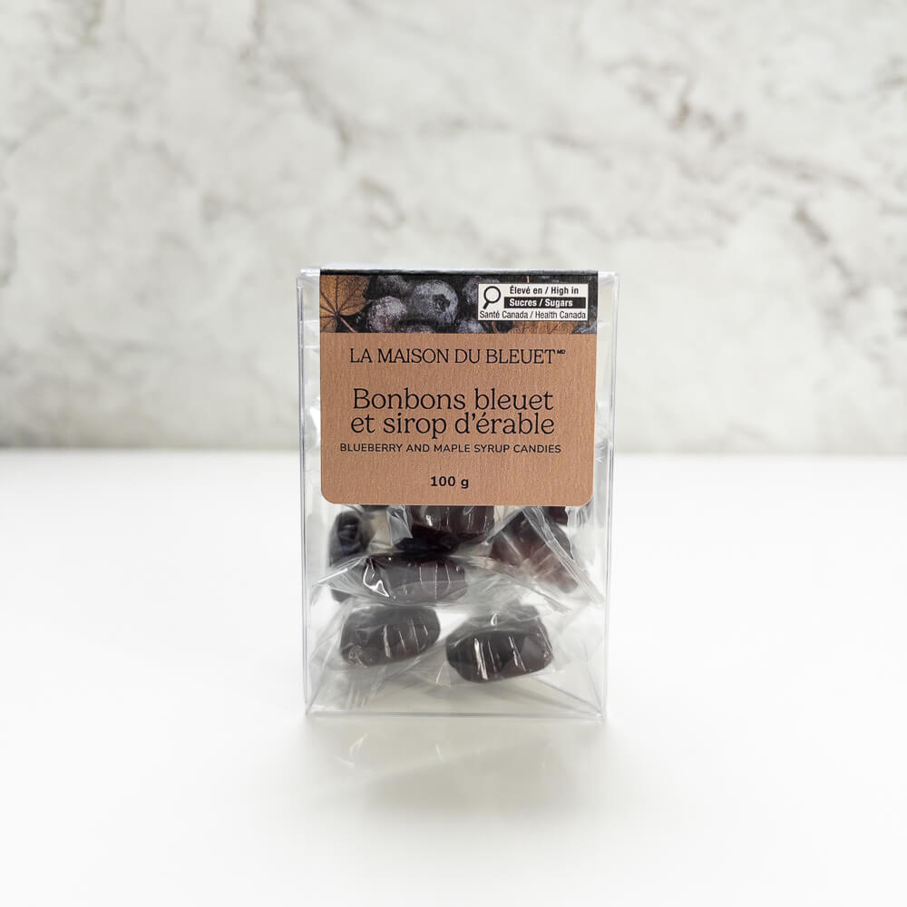 Boîte de bonbons au bleuet et à l’érable