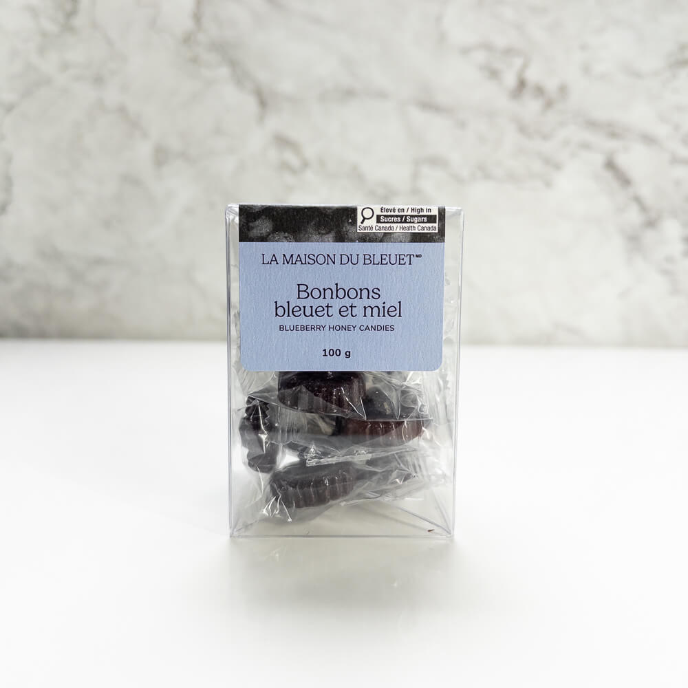 Boîte de bonbons au bleuet et au miel