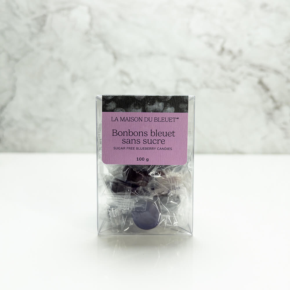 Boîte de bonbons au bleuet sans sucre 100 g