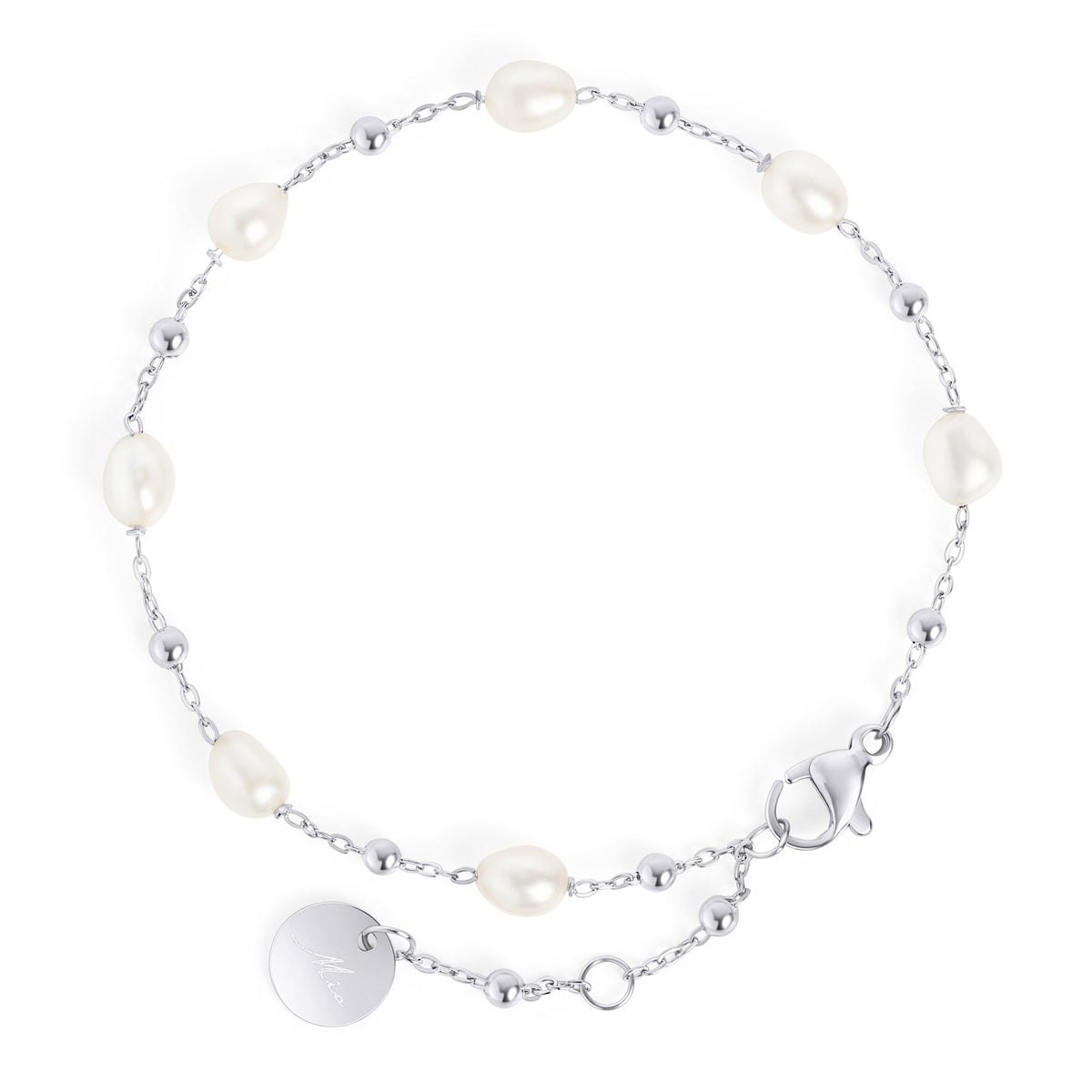 Bracelet argenté à petits éléments espacés