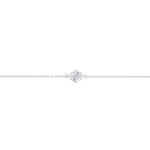 Bracelet argenté à petit motif serti de pierres