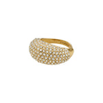 Bague large dorée à surface texturée