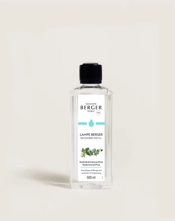 Recharge pour lampe Berger – Fraîcheur d’eucalyptus – 500 ml – Maison Berger