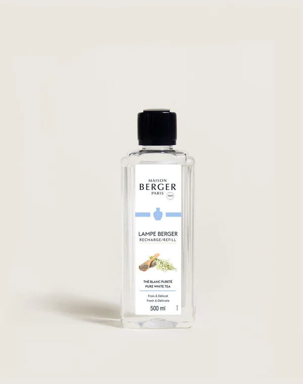 Recharge pour lampe Berger – Thé blanc pureté – 500 ml – Maison Berger