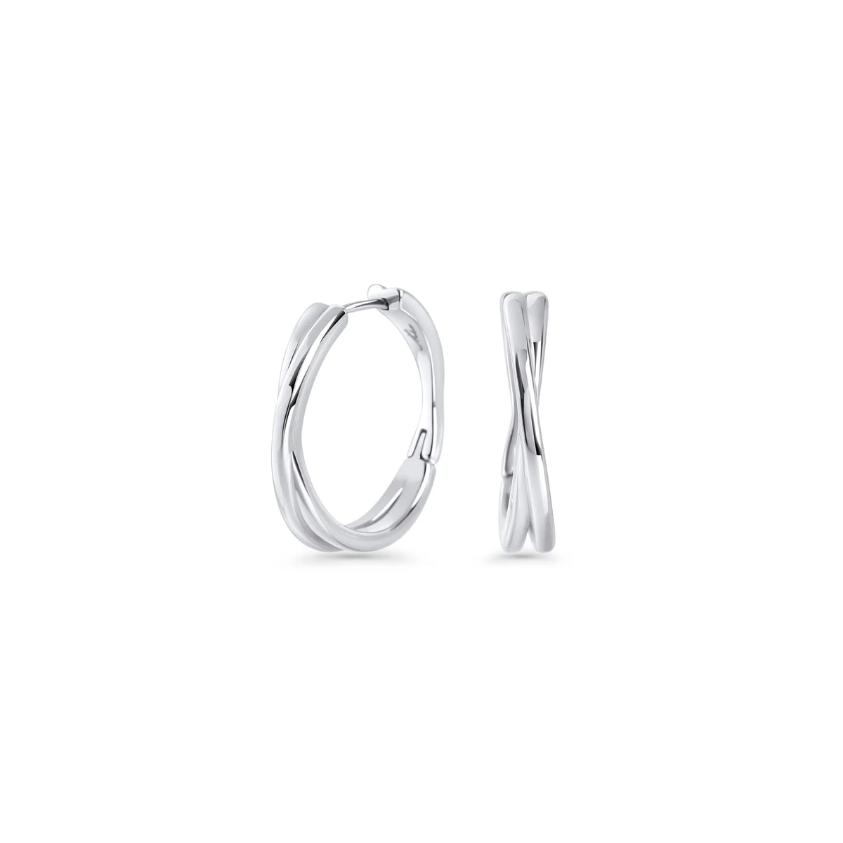 Boucles d’oreilles argentées à double anneau