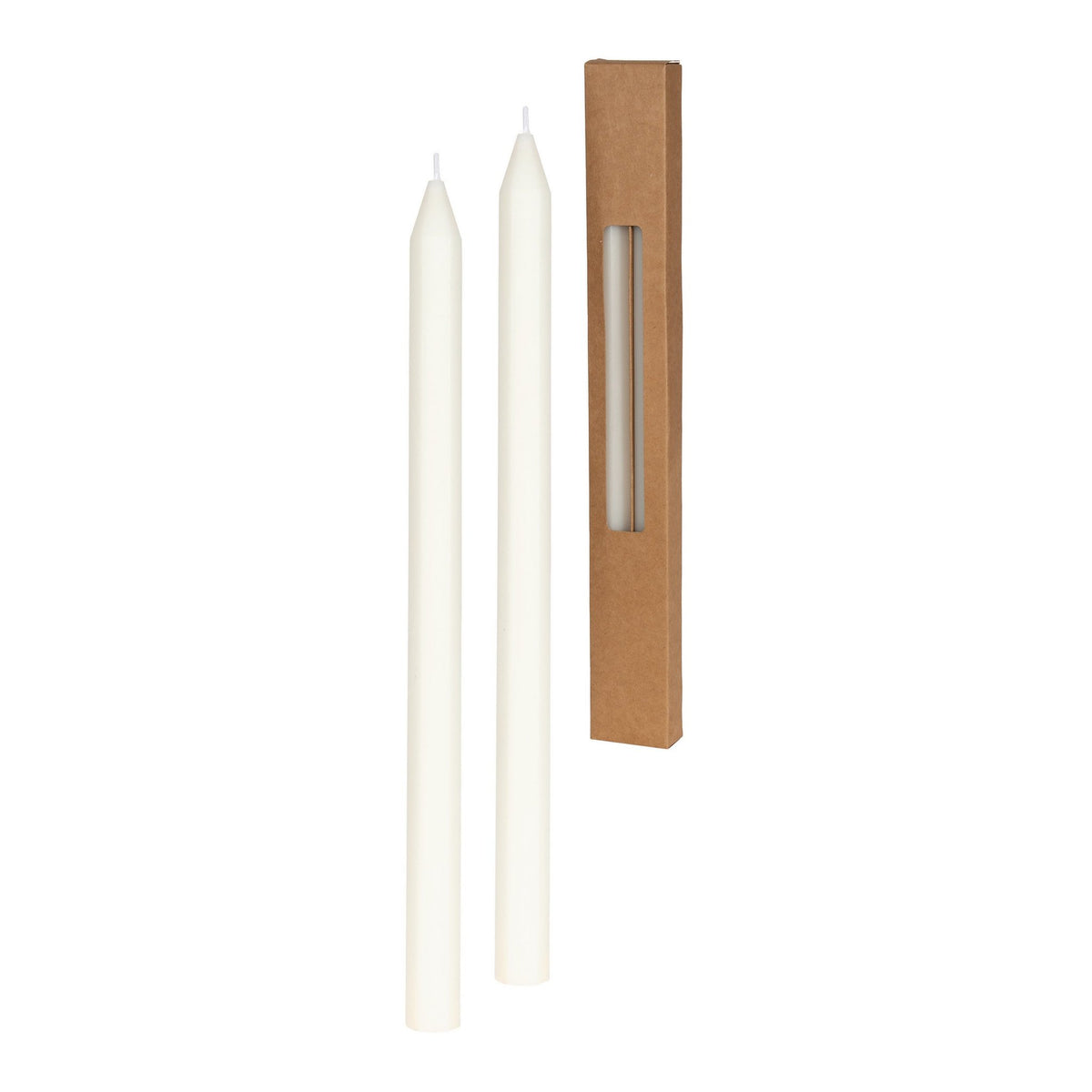 Chandelles effilées 33 cm, Ensemble de 2, couleur blanc