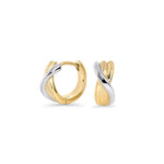 Boucles d’oreilles entrelacées à dominante dorée et détails argentés