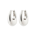 Boucles d’oreilles argentées épaisses en forme de goutte