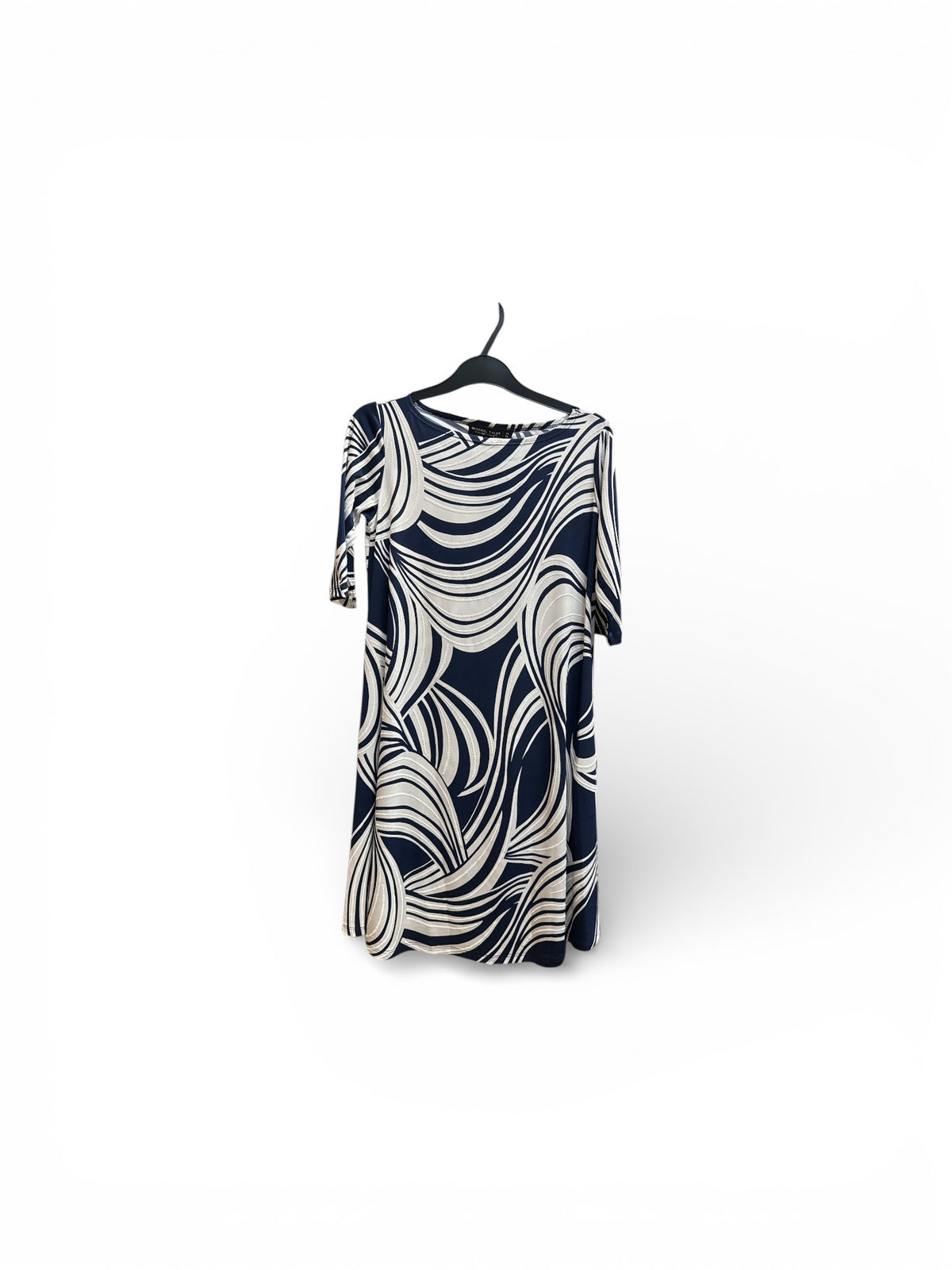 Robe sans manches à motif abstrait noir et blanc