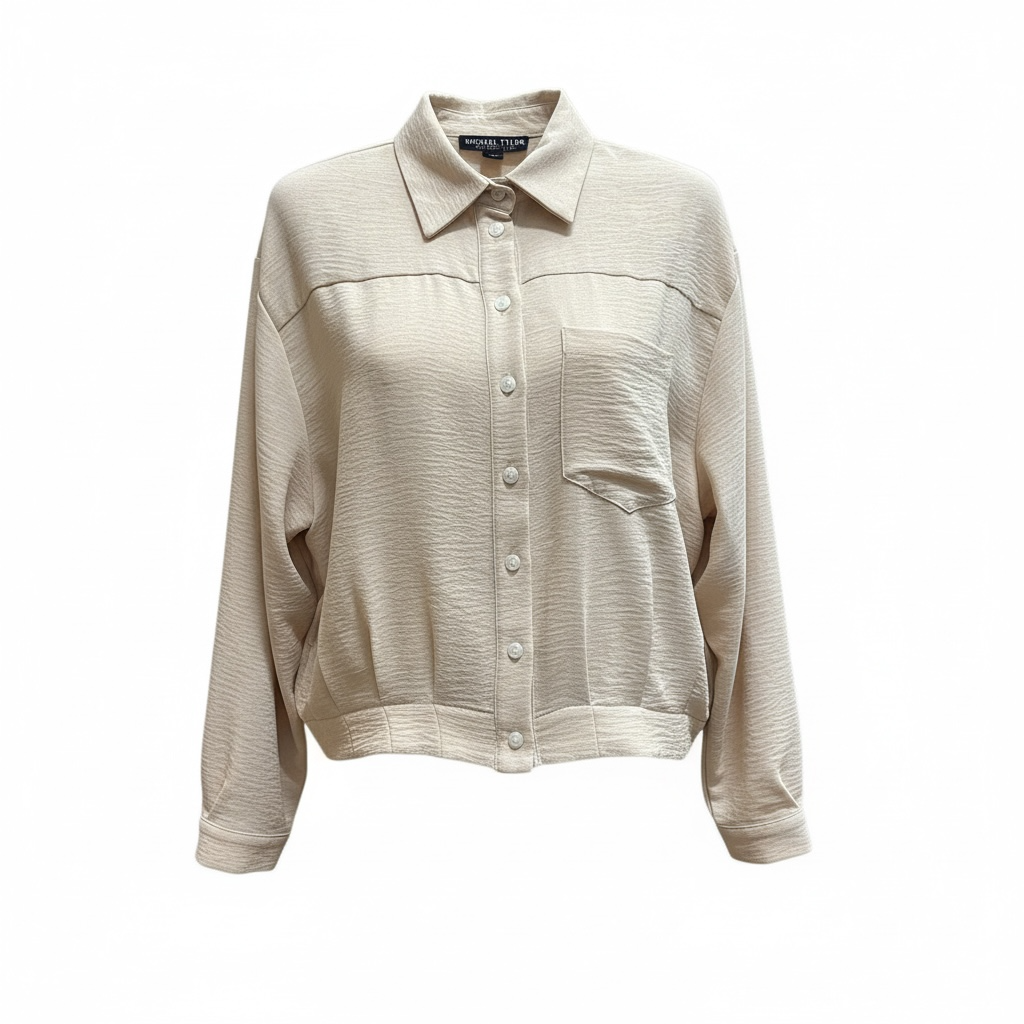 Veste beige à col et fermeture boutonnée
