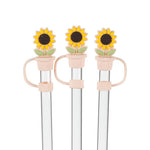 3 pailles jumbo avec embouts tournesol