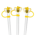3 pailles jumbo avec embouts abeille