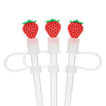 3 pailles jumbo avec embouts fraise