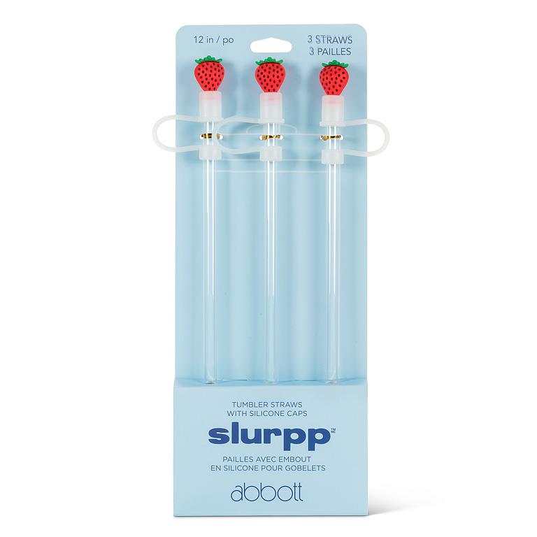 3 pailles jumbo avec embouts fraise – vue 2
