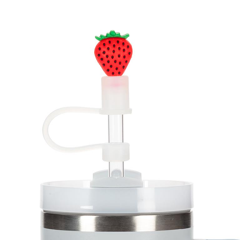 3 pailles jumbo avec embouts fraise – vue 4