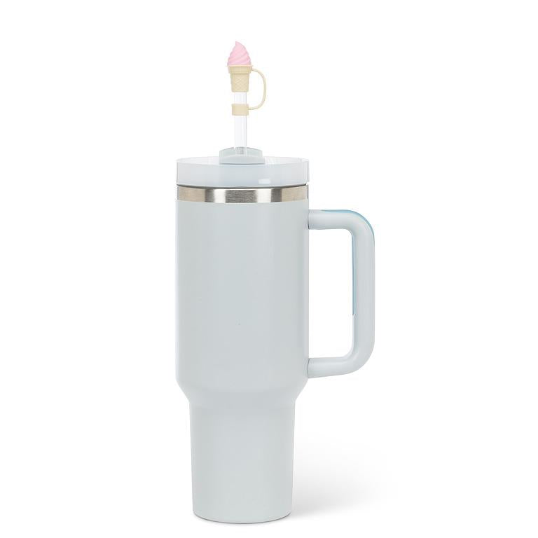 3 pailles jumbo avec embouts cornet de crème glacée – vue 2
