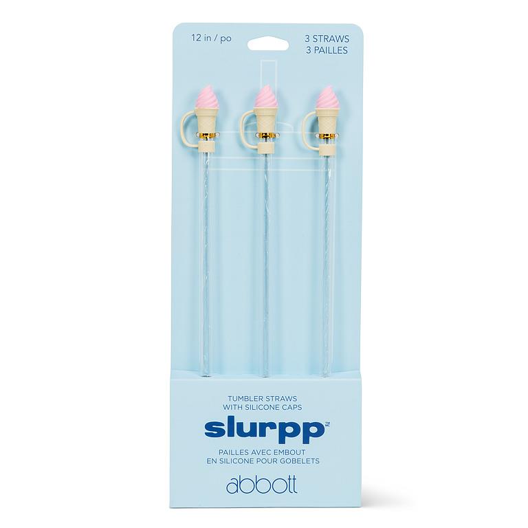 3 pailles jumbo avec embouts cornet de crème glacée – vue 3