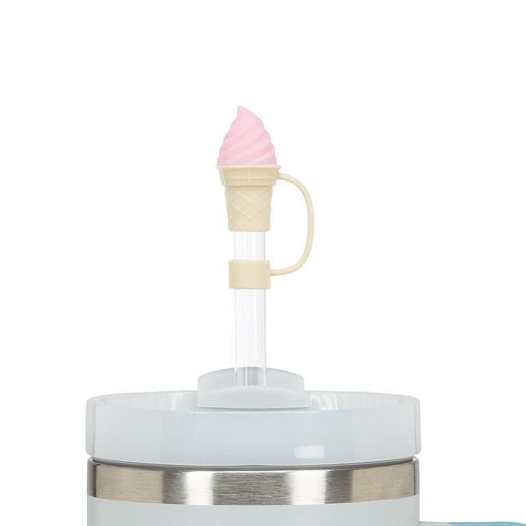 3 pailles jumbo avec embouts cornet de crème glacée – vue 4