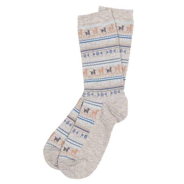 Chaussettes à motifs en mélange d’alpaga – Gris, L/XL – Pokoloko