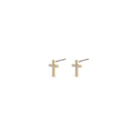 Petites boucles d’oreilles en croix dorées