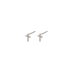 Petites boucles d’oreilles en croix argentées
