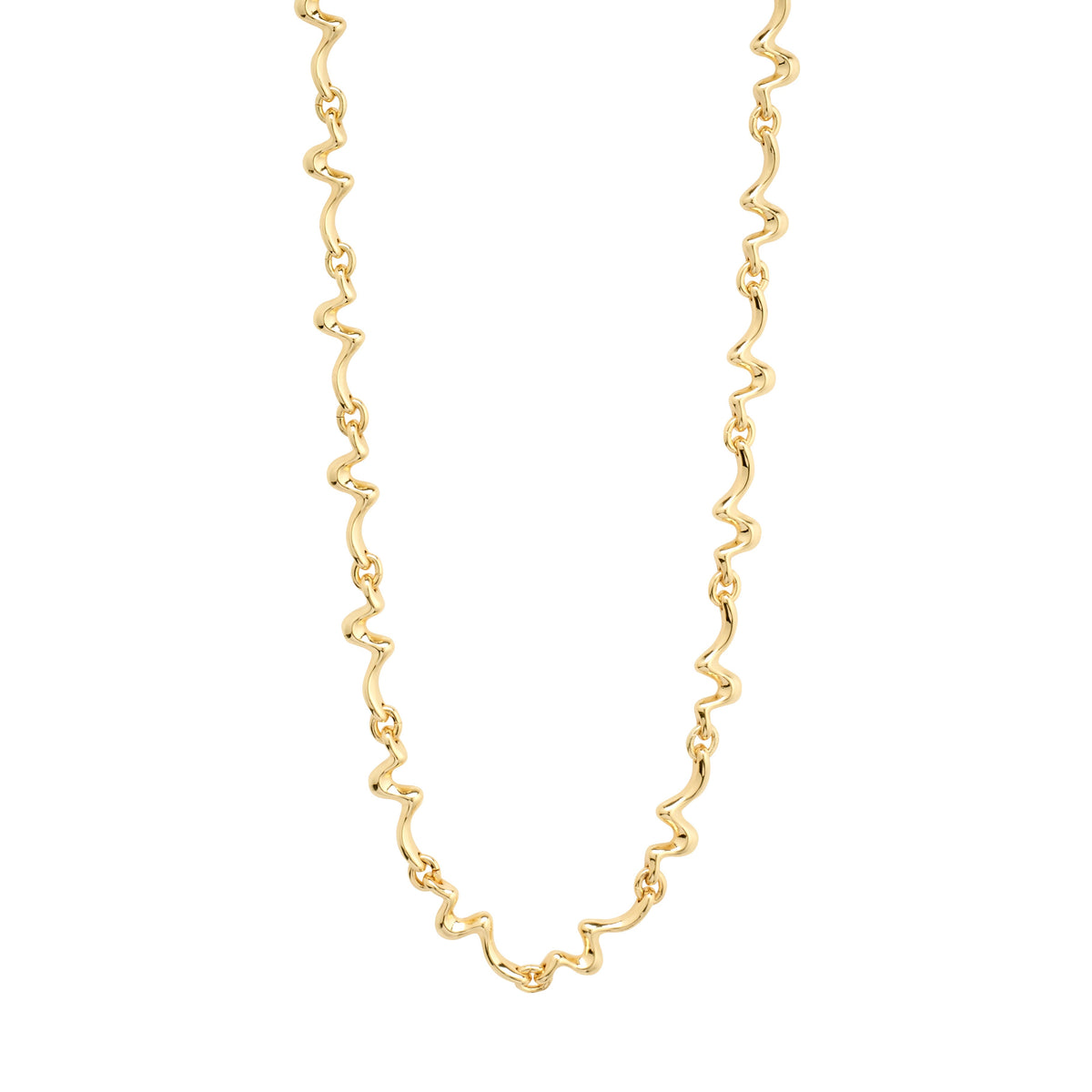 Collier doré à chaîne ondulée