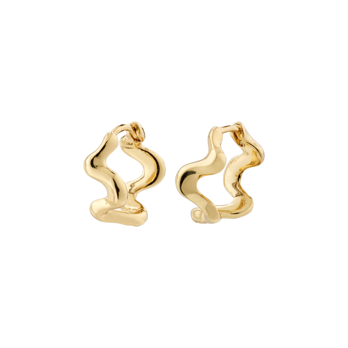 Boucles d’oreilles dorées aux contours ondulés