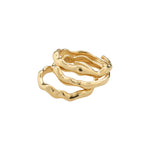 Bague dorée à lignes ondulées
