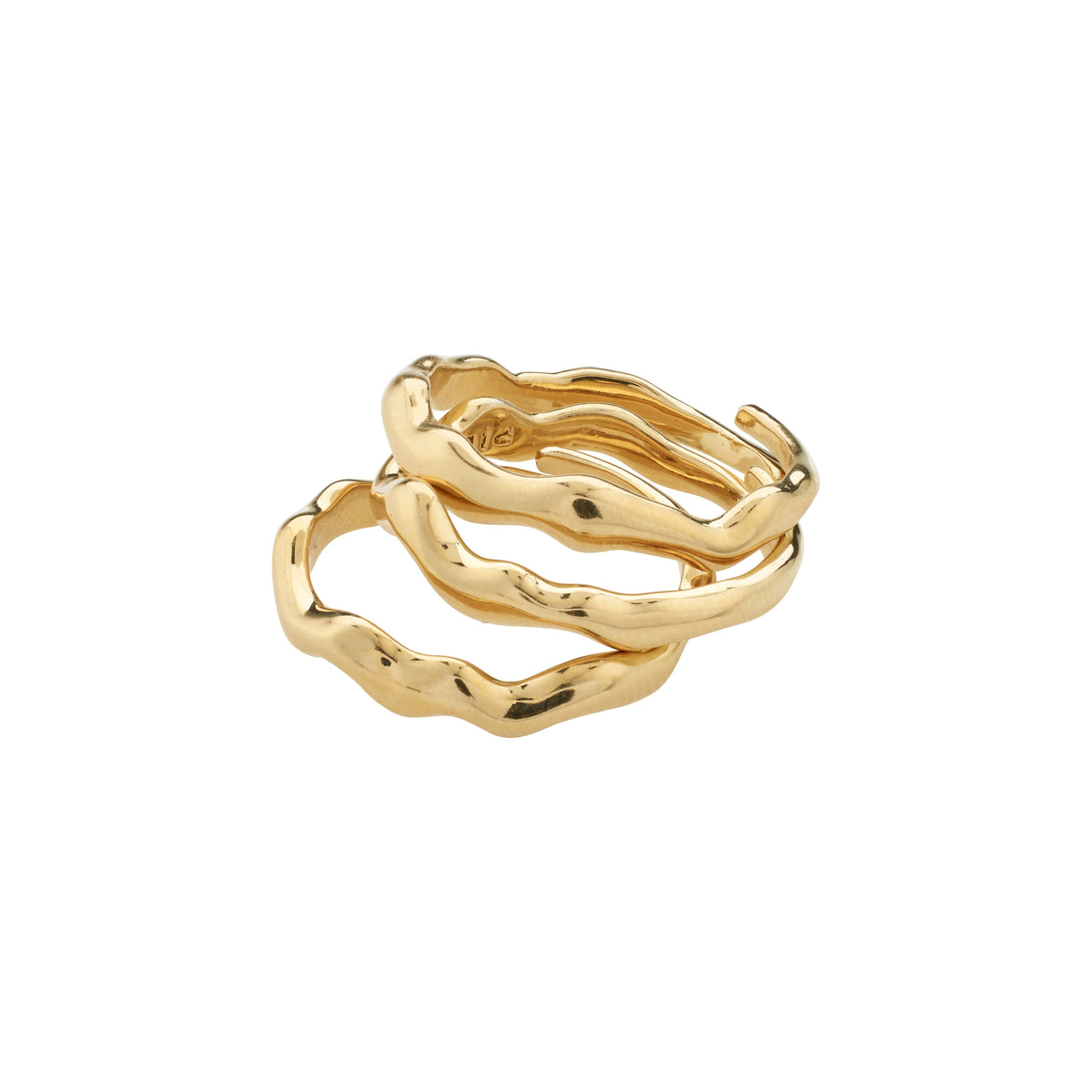 Bague dorée à lignes ondulées
