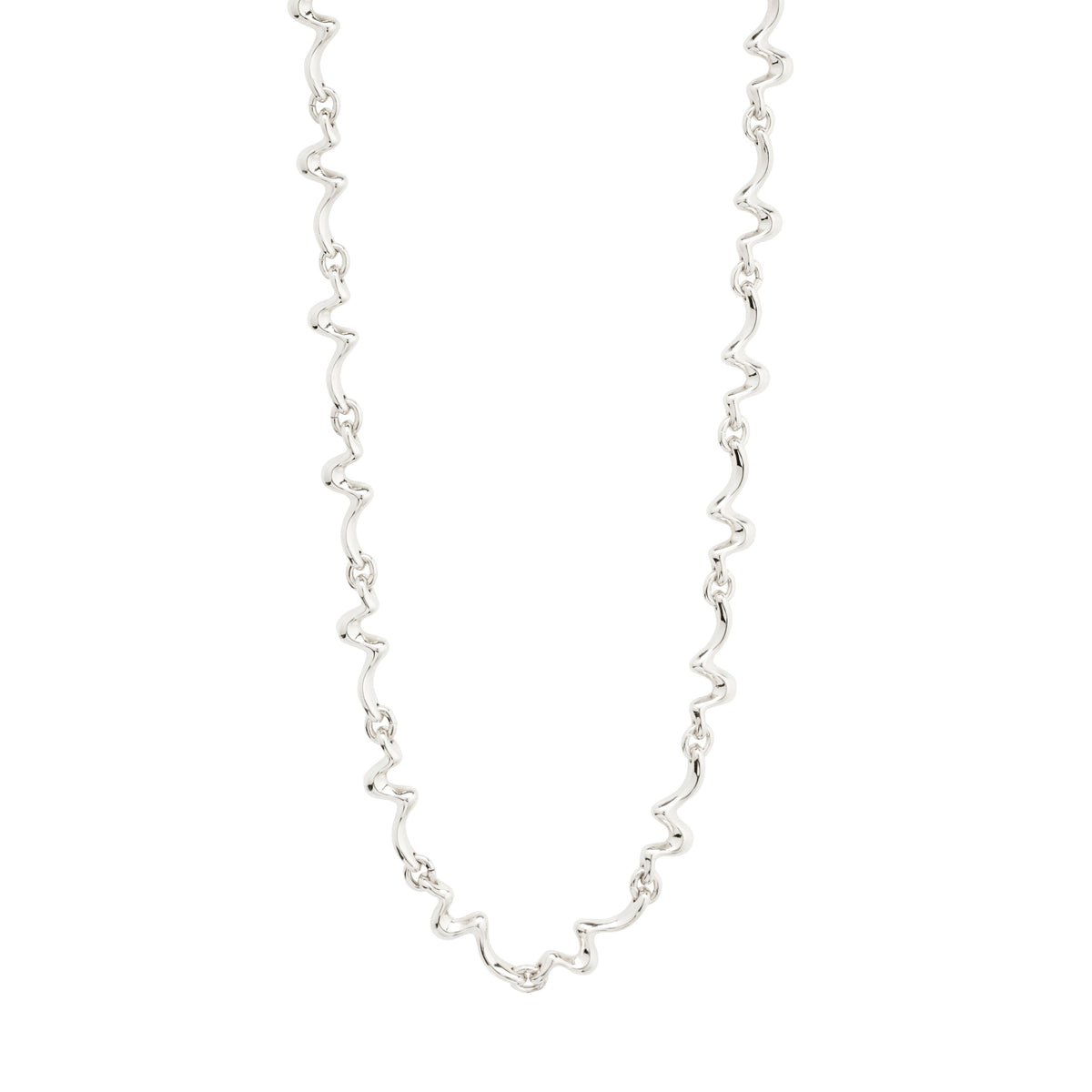 Collier argenté à chaîne ondulée