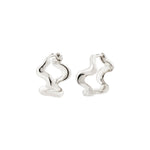 Boucles d’oreilles argentées aux contours ondulés