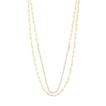 Collier doré à deux chaînes superposées