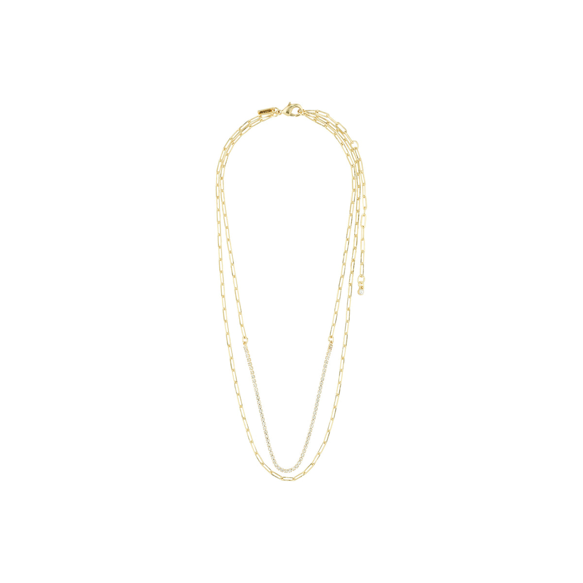 Collier doré à deux chaînes superposées