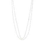 Collier argenté à deux chaînes superposées