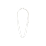 Collier argenté à deux chaînes superposées