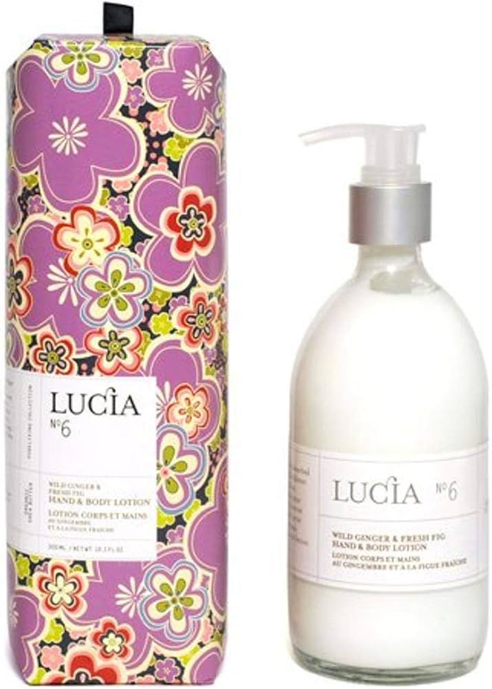 Lotion pour le corps Lucia avec emballage mauve fleuri