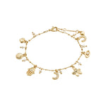 Bracelet doré à petites breloques