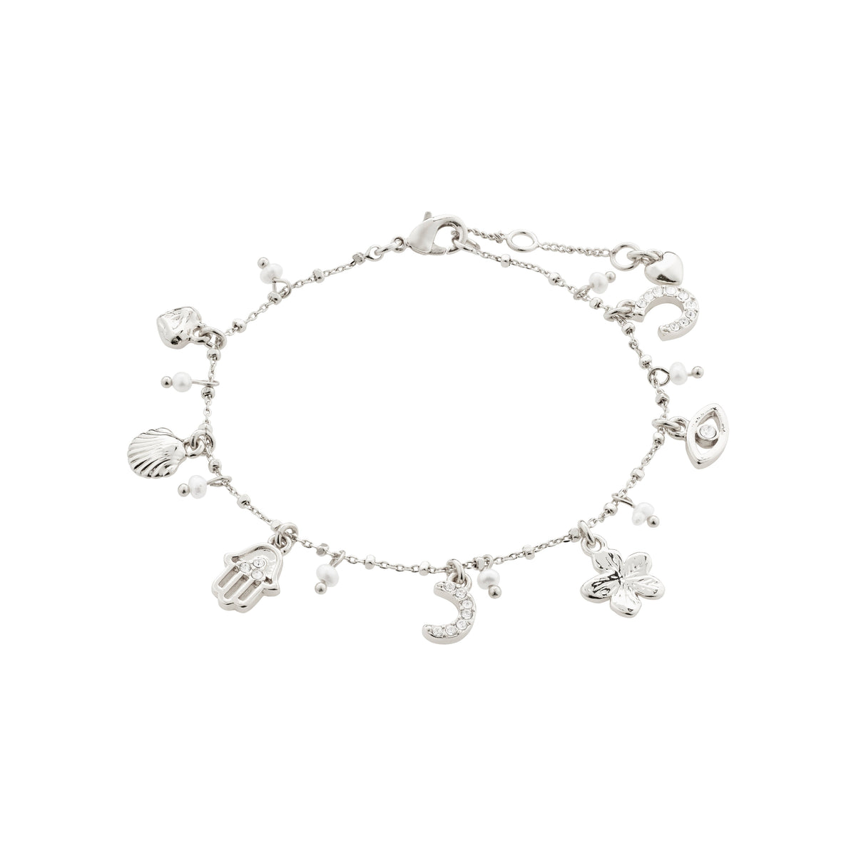 Bracelet argenté à petites breloques