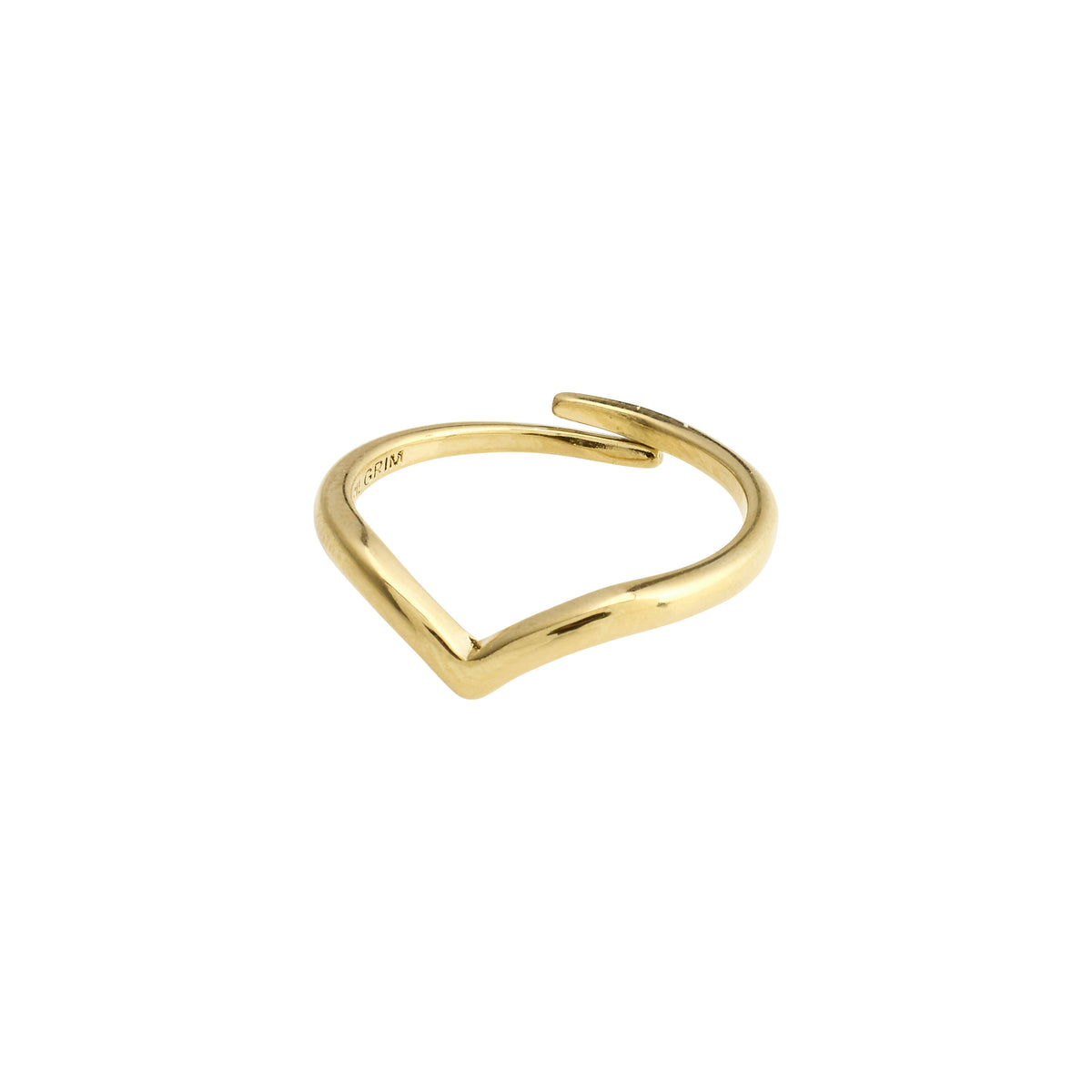 Bague dorée en forme de chevron